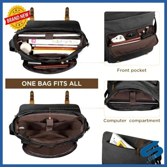 Vintage Canvas Messenger Bag Retro Classic Laptop Satchel Adjustable Shoulder